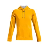 Canguro Under Armour de hombre color amarillo, con capucha forrada en gris y logo estampado en el pecho.