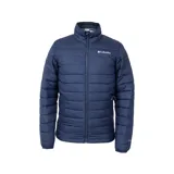 Campera puffer Columbia Powder Lite azul marino con tecnología reflectante Omni-Heat y tejido repelente al agua. Tiene cierre frontal, bolsillos laterales con cremallera y dobladillo ajustable.