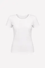 Camiseta de manga corta con cuello redondo, corte ajustado y diseño básico.