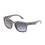 Lentes de sol unisex marca MDQ, modelo Skeleton, con montura cuadrada de color gris translúcido y lentes grises degradadas.