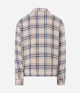 Campera Marfinno masculina confeccionada en tweed de algodón con diseño a cuadros jacquard, cuello con solapa, mangas largas y bolsillos delanteros.