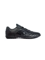 Championes Umbro modelo Touch TF para hombre, color negro, con capellada de PU texturizada y logo Umbro brillante en el lateral. Suela de caucho con tapones bajos para césped artificial o fútbol 5.