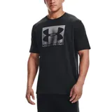 Remera Under Armour negra de hombre, corte clásico, cuello redondo y logo estampado en el pecho.