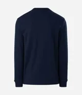 Remera masculina de manga larga en color marrón, con textura waffle y cuello redondo.