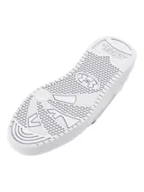 Championes Under Armour modelo Official, de diseño minimalista en color blanco. Presentan una parte superior de cuero sintético con el logo de la marca en el lateral, cierre de cordones y suela de goma estable.