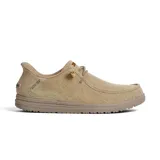 Championes Skechers Hands Free Slip-ins Relaxed Fit: Melson - Coronado color camel, con puntera tipo mocasín, tecnología Heel Pillow, parte superior de lona, cordones decorativos anudados y plantilla Skechers Air-Cooled Memory Foam con infusión de carbón.