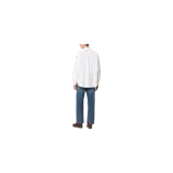 Camisa blanca de manga larga Polo Ralph Lauren, corte 'Big Fit', con cuello abotonado, bolsillo en el pecho con el logo bordado de los New York Yankees y cierre frontal con botones.
