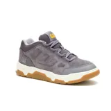 Championes urbanos Caterpillar modelo Theorem Shootie, color gris, confeccionados en gamuza y malla, con entresuela blanca y suela de goma color caramelo.