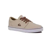 Zapatillas Quiksilver modelo Zuma, color marrón claro con cordones marrones, suela blanca y detalles de la marca en el lateral.