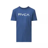 Remera azul con logo RVCA estampado en blanco en el pecho.