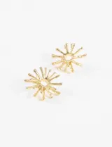 Caravanas metálicas con diseño de rayos o estrella fugaz en color plateado.