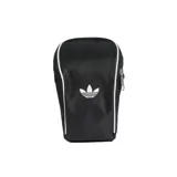 Bolso Adidas negro con logo blanco y detalles en blanco.