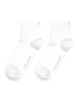 Pack de dos pares de medias cortas Tommy Hilfiger para mujer, color blanco, confeccionadas en algodón, poliamida y elastano.
