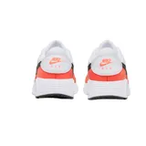 Championes Nike Air Max SC de mujer, con diseño deportivo clásico. Presentan una combinación de cuero, tela y malla en colores blanco, naranja y negro, con la unidad Max Air visible en la entresuela para mayor amortiguación.