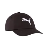 Gorra Puma Ess Cat Bb negra con logo bordado en blanco.