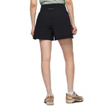 Short deportivo negro ligero para mujer, con cintura alta elástica y forro interior tipo short de ciclista.