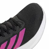 Championes de running Adidas Response Runner 2 para mujer, con diseño en color negro y detalles en fucsia. Presentan una capellada de malla transpirable, las icónicas tres tiras laterales en contraste y una entresuela blanca amortiguada.