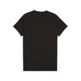 Remera Puma de entrenamiento del Club Atlético Peñarol, modelo CAP Tee, color negro con detalles en amarillo, incluyendo el logo de la marca y el escudo del club.