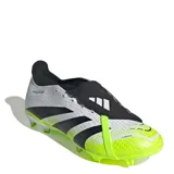 Championes de fútbol Adidas Predator League FT, color blanco, negro y amarillo limón.