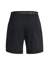 Short deportivo Under Armour modelo Vanish Woven, diseñado para entrenamientos intensos. Presenta un tejido ultraligero y resistente con paneles de malla para ventilación estratégica, material elástico en cuatro direcciones y bolsillos laterales abiertos.