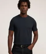 Remera de hombre Marfinno, modelo comfort de manga corta y cuello redondo, confeccionada en modal con elastano, de color negro liso.