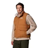 Chaleco reversible Columbia de la colección Heritage, con diseño acolchado en color marrón. Cuenta con cierre frontal, bolsillos laterales de doble entrada y dobladillo ajustable con cordón. Incorpora tecnología Omni-Shield para repeler la humedad y manchas.