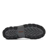 Bota de trekking Columbia modelo Transverse Hike Waterproof, color gris con detalles en negro, celeste y naranja. Confeccionada en cuero y malla, incorpora tecnologías Omni-Tech, TechLite y Omni-Grip para mayor impermeabilidad, amortiguación y tracción.