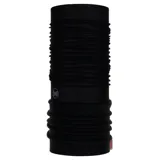 Bufanda tubular Buff de diseño versátil, confeccionada en tejido polar negro, ideal para protección térmica en actividades al aire libre.