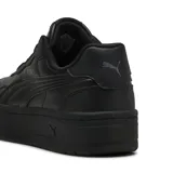 Championes Puma modelo Court Lally Skye, de diseño urbano con plataforma, color negro monocromático, confeccionados en material sintético con cordones al tono.