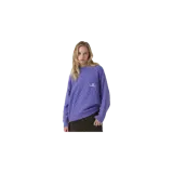 Sweater de punto color violeta de Eme Studios, con diseño de tejido texturizado en cuadrícula, cuello redondo acanalado y logo bordado en el pecho.