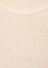 Jersey de punto de algodón de manga corta con cuello redondo y diseño recto.