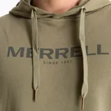 Buzo con capucha Merrell Kaikoura color arena con logo de la marca estampado en el pecho. Confeccionado en algodón reciclado con interior de semi-lana.