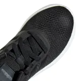 Championes Adidas Nebzed Cloudfoam Lifestyle Running para mujer, color negro con entresuela blanca y detalle dorado en el talón. Confeccionados en malla textil transpirable, cordones negros y suela con tecnología Cloudfoam.