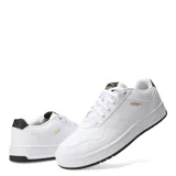 Championes Puma Court Classic de estilo urbano inspirado en el tenis, con diseño de líneas limpias y detalles en dorado. Presentan una parte superior de material sintético con perforaciones laterales para mayor ventilación y una suela de goma resistente.