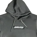 Canguro Santa Cruz de color gris oscuro, con capucha ajustable mediante cordones, bolsillo tipo canguro en la parte frontal y estampa con el logo de la marca en el pecho.
