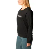 Buzo de cuello redondo Columbia, color negro, con logo de la marca estampado en blanco en el pecho y puños elásticos.