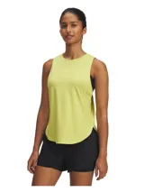Musculosa deportiva color amarillo lima, de corte holgado y espalda deportiva con perforaciones.
