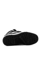 Zapatillas de caña alta Pony modelo M-100 II, en combinación de color negro y blanco, con cordones negros, suela de goma blanca y detalles de la marca en el lateral.