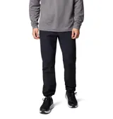 Pantalón Columbia de corte recto, color negro, con tecnología Omni-Shield que repele la humedad y las manchas. Cuenta con trabillas para cinturón, bolsillos laterales para las manos, bolsillo de seguridad con cremallera y bolsillos traseros con cierre a presión. Incluye detalles reflectantes en tobillos y cintura.