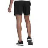Short deportivo Adidas de hombre, color negro con logo blanco. Confeccionado en poliéster reciclado con tecnología Aeroready.