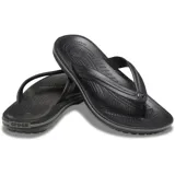 Ojotas Crocband Flip de Crocs, color verde militar con una línea blanca en la entresuela. Diseño ligero con tira superior de TPU y plantilla con textura de masajes.