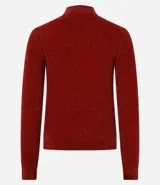 Blusa de manga larga confeccionada en tejido de chenille, con cuello alto y ajuste al cuerpo.