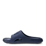 Sandalia tipo ojota Under Armour modelo Locker V, color azul marino, con diseño ergonómico y logo de la marca en relieve en la parte superior.