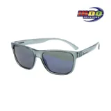 Lentes de sol MDQ modelo Dassanech, con marco rectangular de acetato gris y lentes espejadas.