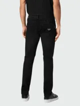 Pantalones vaqueros negros de corte recto, marca Philipp Plein.