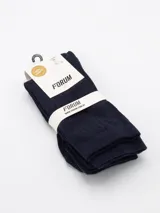 Pack de dos pares de medias de caña media color marrón con textura acanalada.