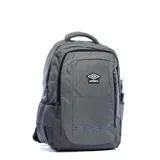 Mochila Umbro Mila de color gris, con compartimentos con cierre, bolsillos laterales de red y asa superior acolchada.