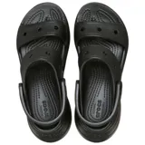 Sandalias de plataforma Crocs modelo Classic Bae, color hueso, con diseño de dos tiras, suela ultracontorneada con altura de cuña y tira trasera ajustable. Cuentan con perforaciones compatibles con Jibbitz.