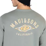 Buzo verde de cuello redondo con logo estampado en el pecho.