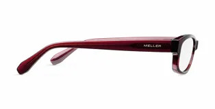 Lentes blueblocker modelo Amar con montura rectangular en tono bordó translúcido, diseñados para proteger la visión de la luz azul de pantallas y rayos UV.